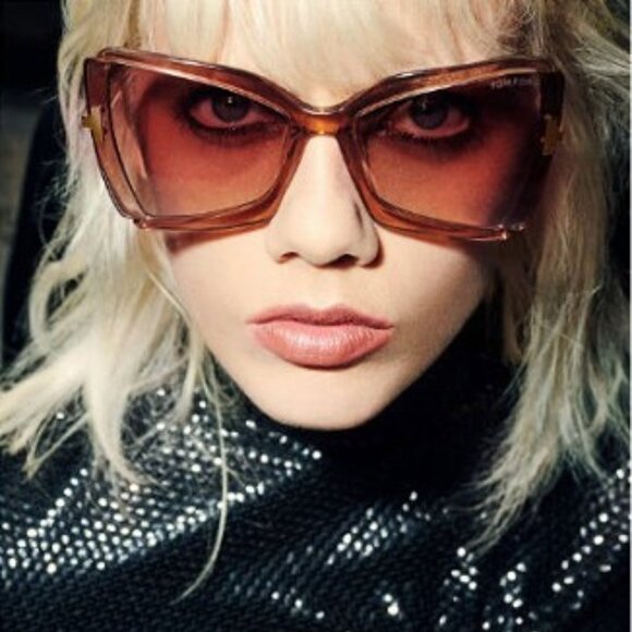 Tom Ford FT0766 57G Gia Butterfly Sunglasses - Rose Champagne with Rose Gold main image 6